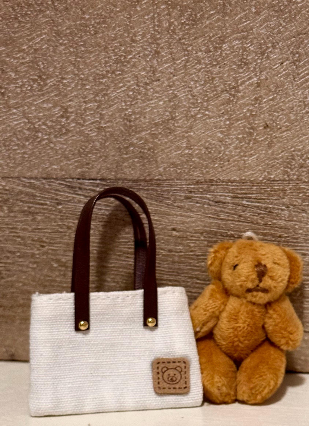 Miniature Handbag purse -includes a teddy bear
