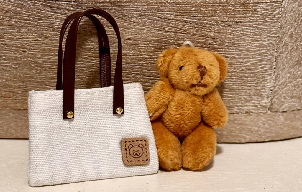 Miniature Handbag purse -includes a teddy bear