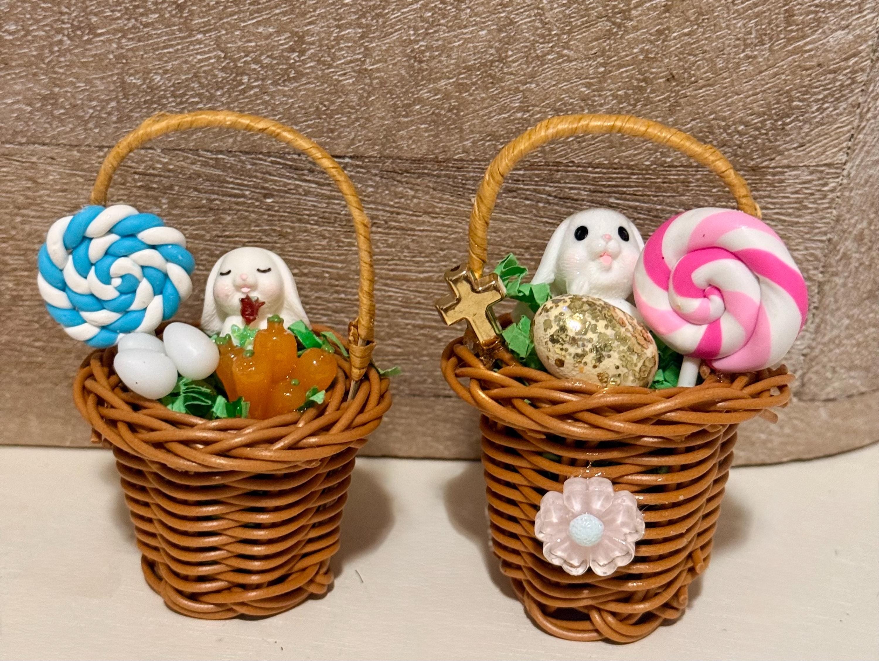 Miniature Easter Basket Filled- With Bunny