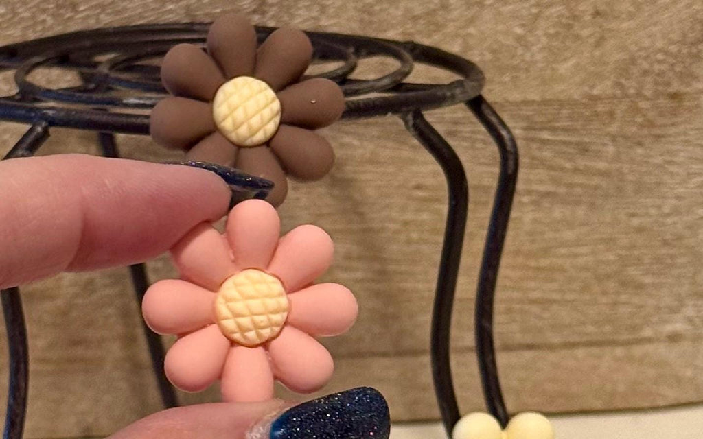 Daisy Boho flower magnets : set of 4
