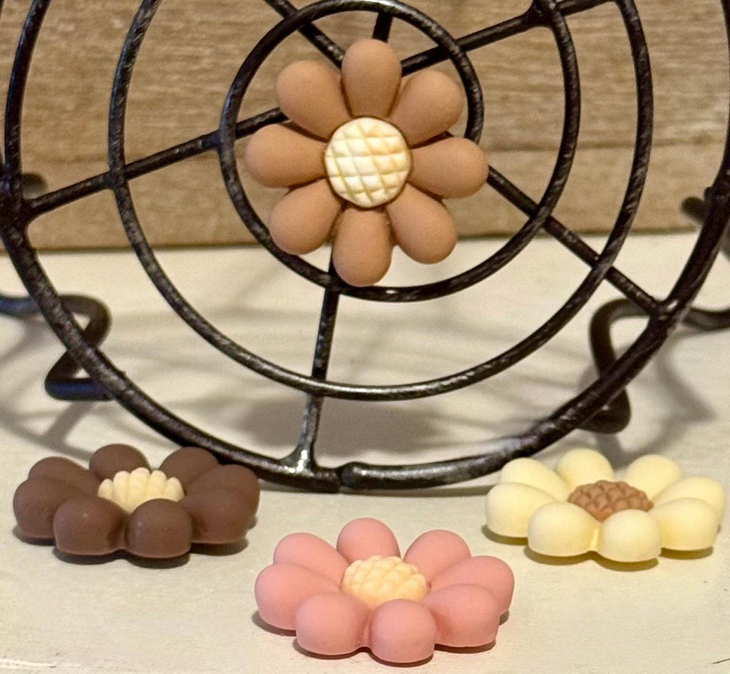 Daisy Boho flower magnets : set of 4