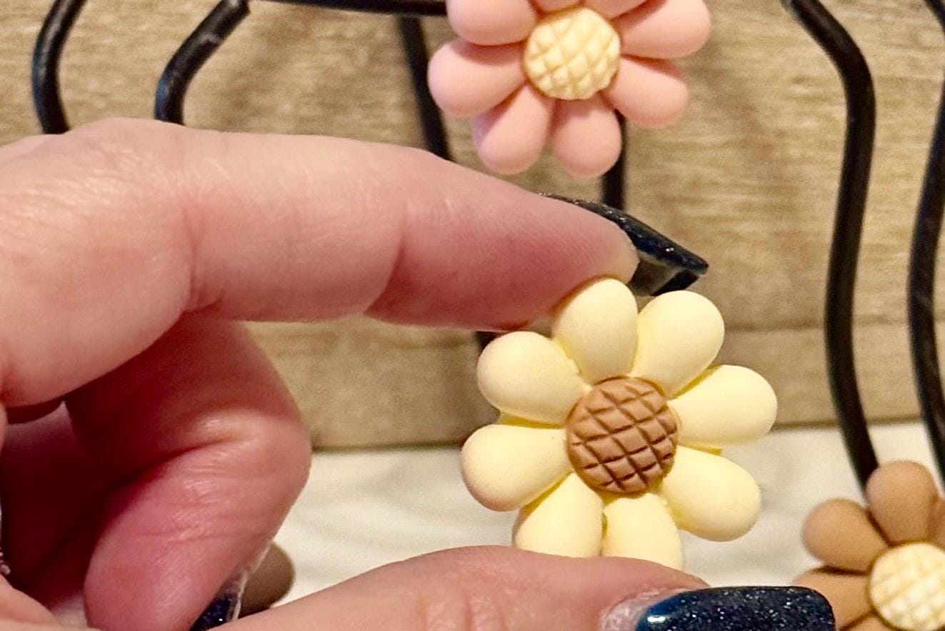 Daisy Boho flower magnets : set of 4