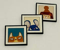 miniature animal art work in frame- dollhouse scale