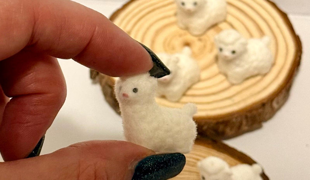 Miniature Flocked baby lamb