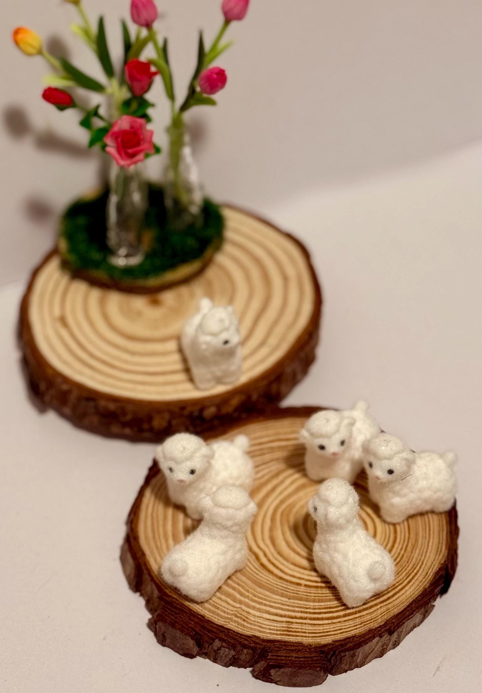 Miniature Flocked baby lamb