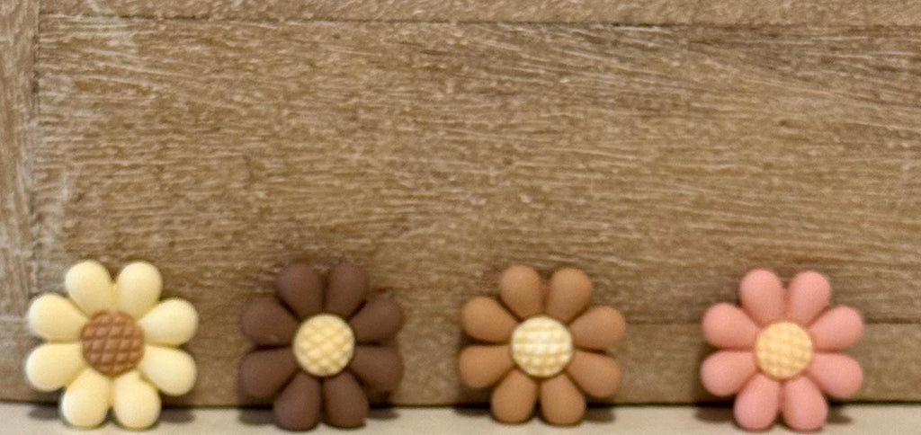 Daisy Boho flower magnets : set of 4