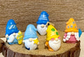 Miniature beach gnome figurines