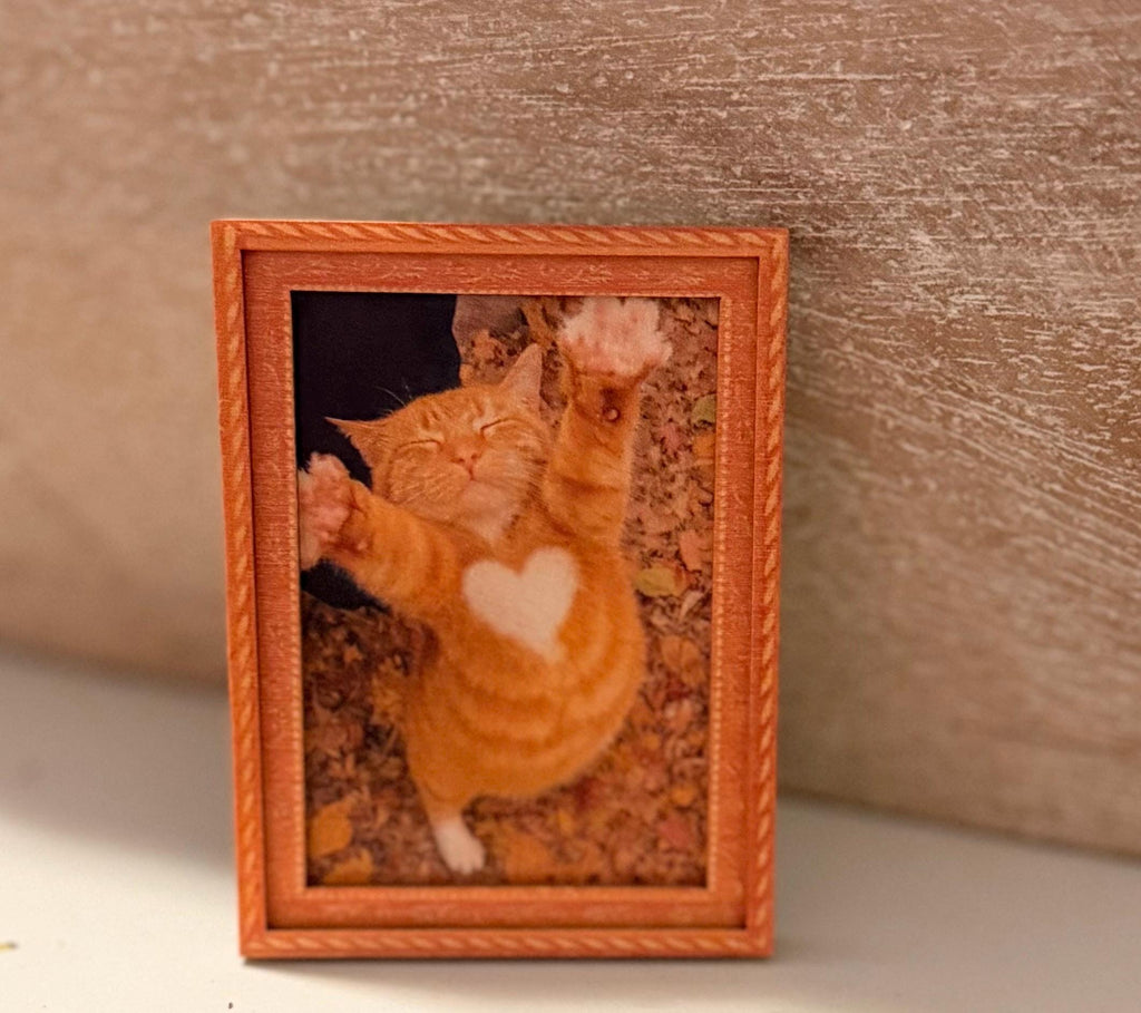 Decorative cat art- lovable kitty with heart shape in fur magnet