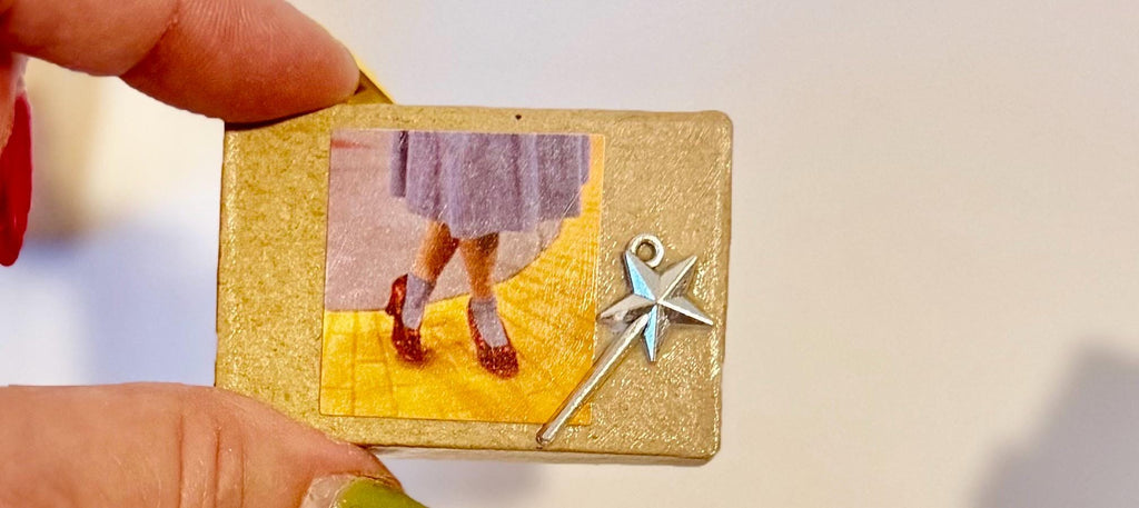 Miniature vintage  Wizard of Oz  gift boxes with miniature Ruby Slippers