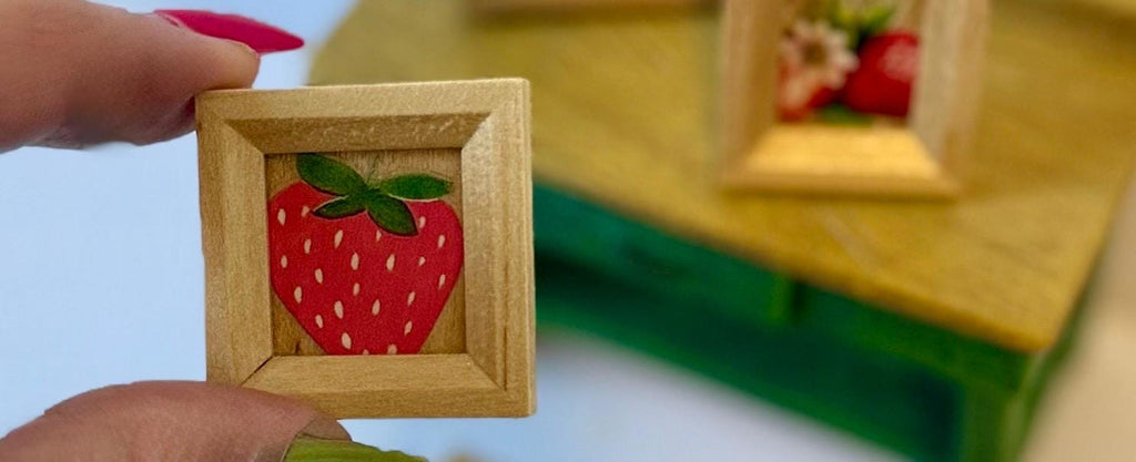 Miniature Strawberry and rainbow designed Picture frames