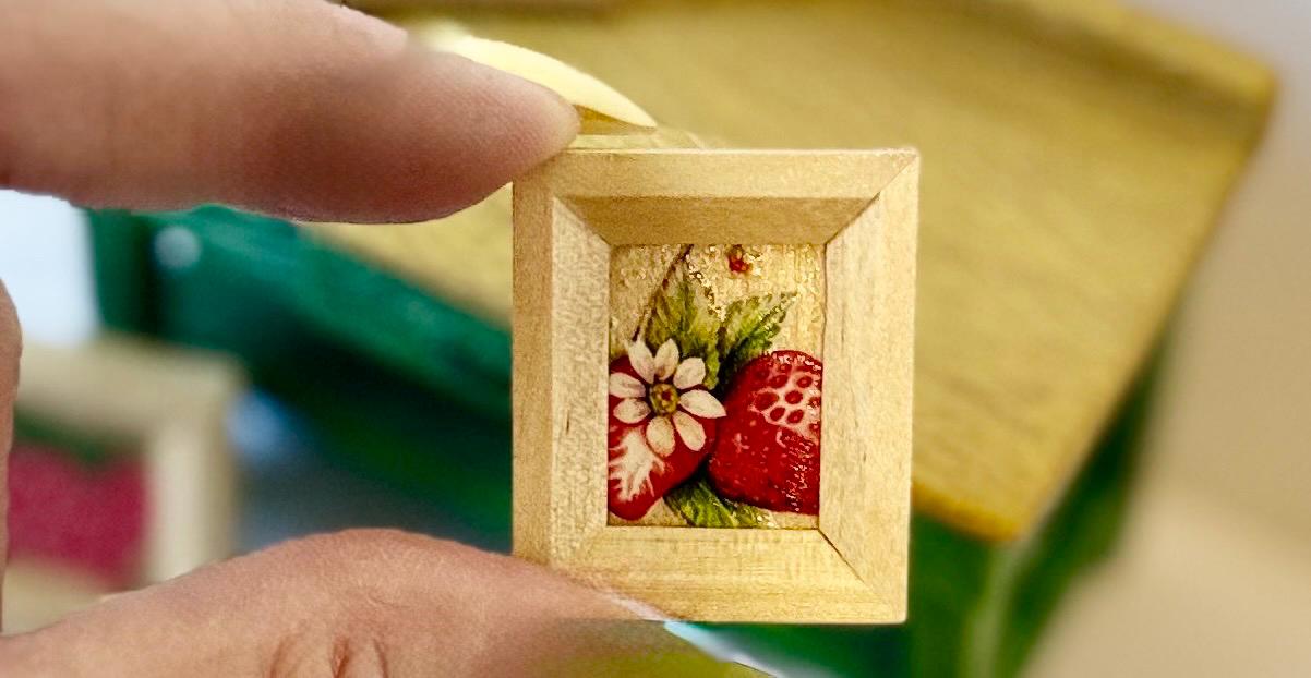 Miniature Strawberry and rainbow designed Picture frames