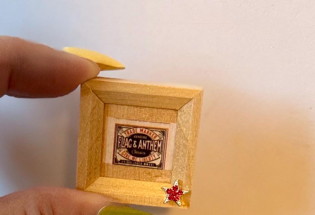 miniature framed  art- Americana theme