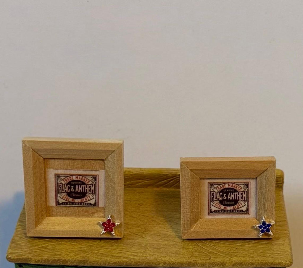miniature framed  art- Americana theme