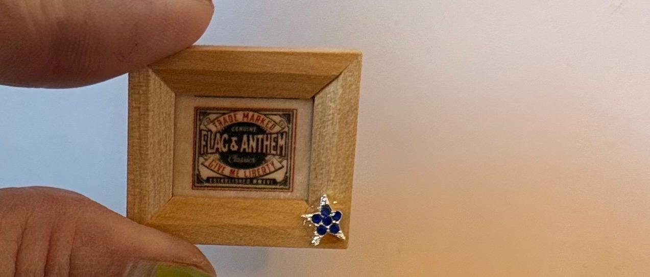 miniature framed  art- Americana theme