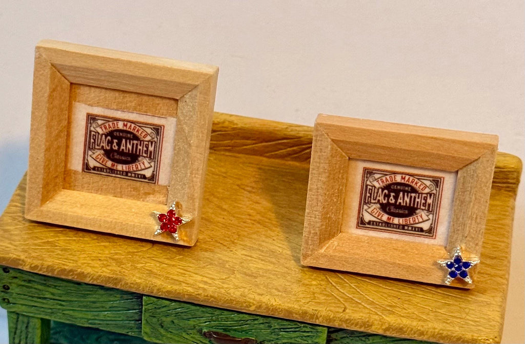 miniature framed  art- Americana theme