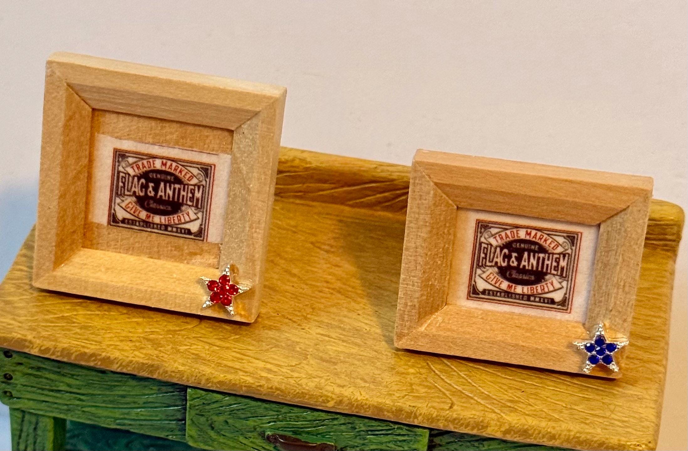 miniature framed  art- Americana theme