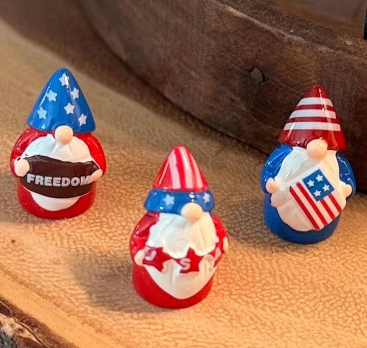 Miniature patriotic U.S.A Gnome figurines