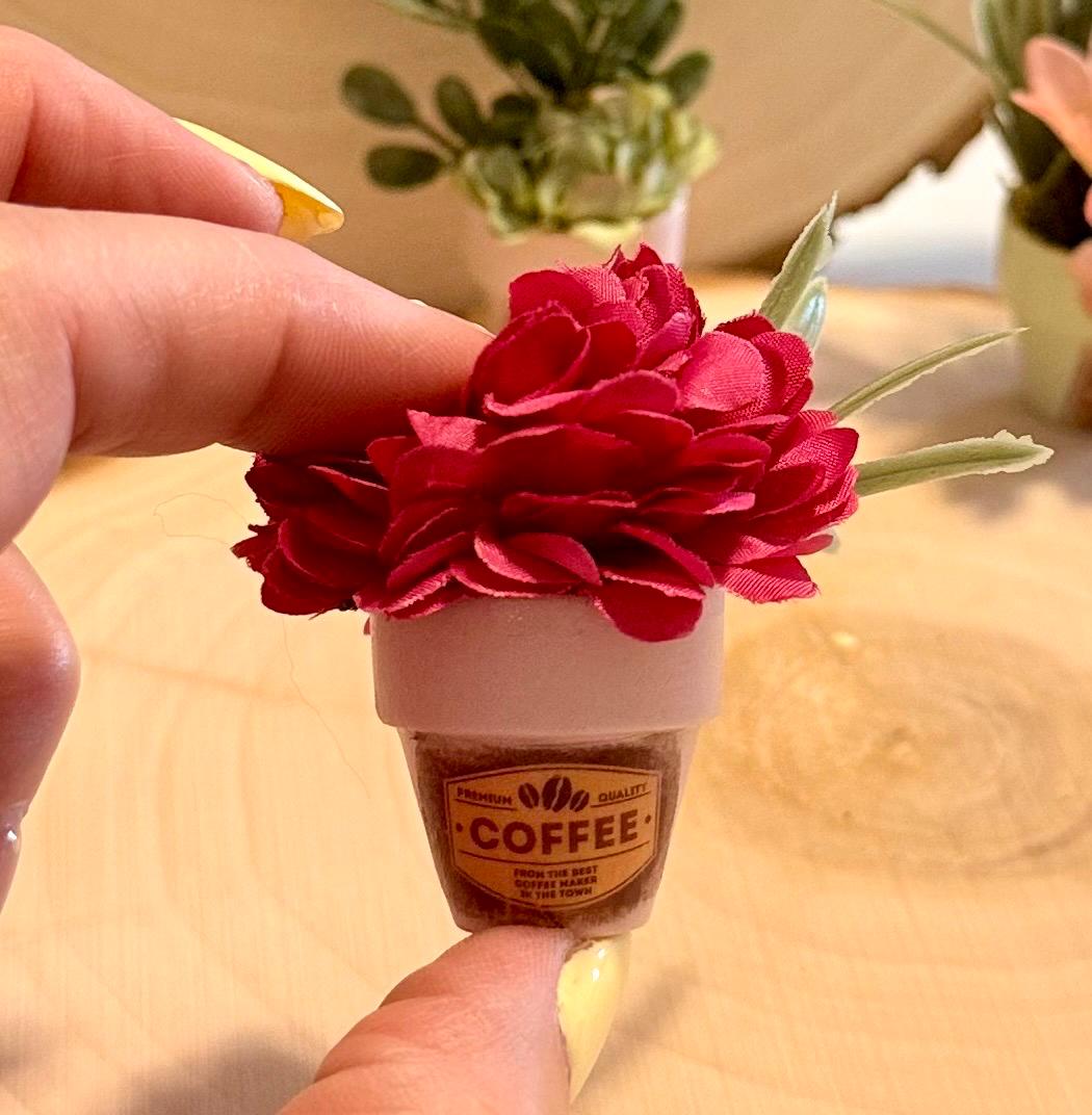 Miniature Flower pots -Coffee shop theme