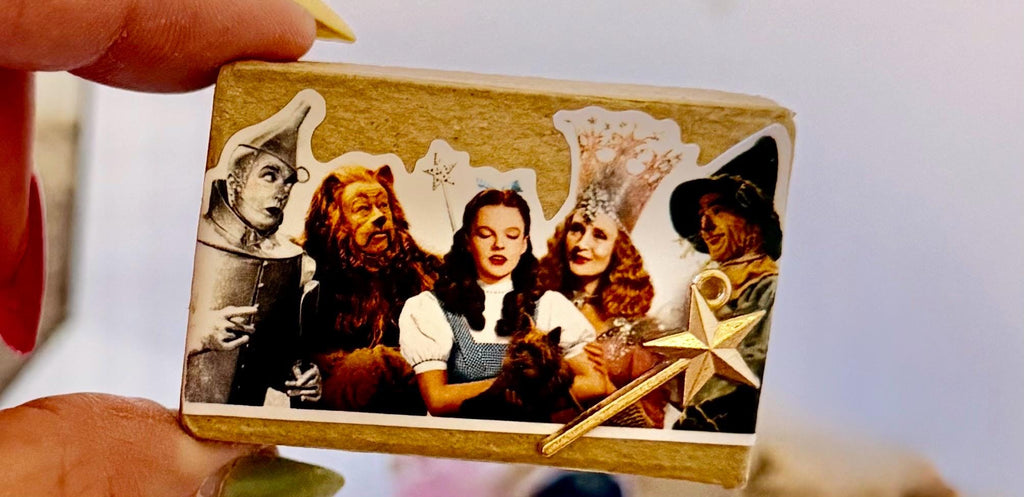 Miniature vintage  Wizard of Oz  gift boxes with miniature Ruby Slippers