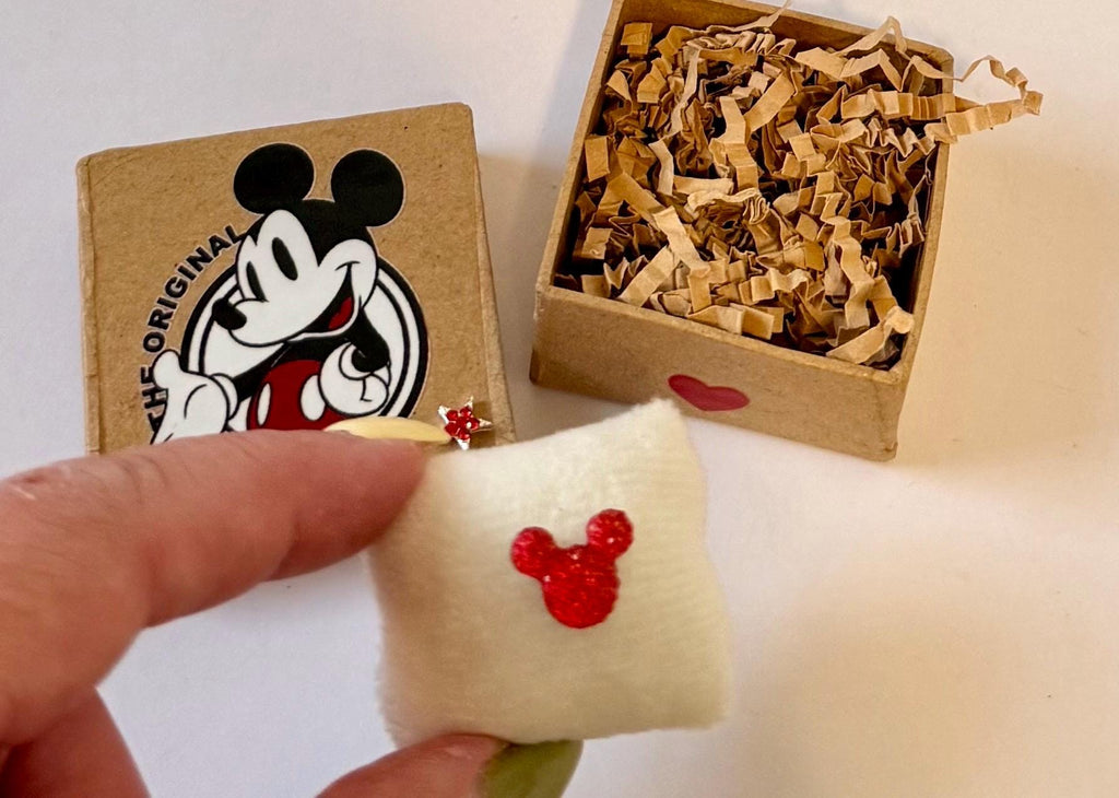 Miniature Mickey Mouse Disney Gift boxes with miniature throw pillows