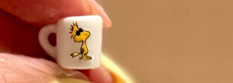 Miniature Snoopy mugs- dollhouse scale