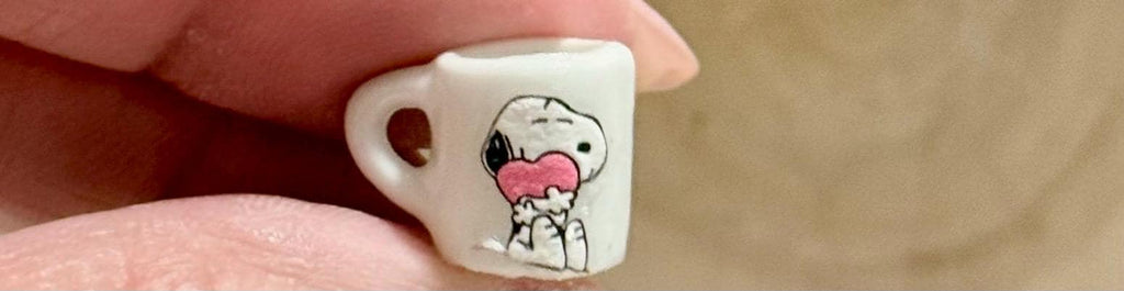 Miniature Snoopy mugs- dollhouse scale