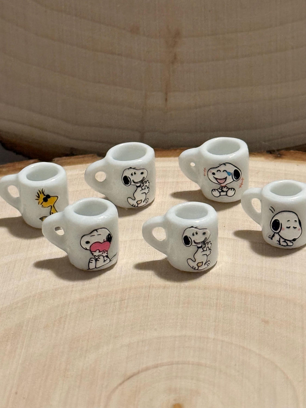 Miniature Snoopy mugs- dollhouse scale