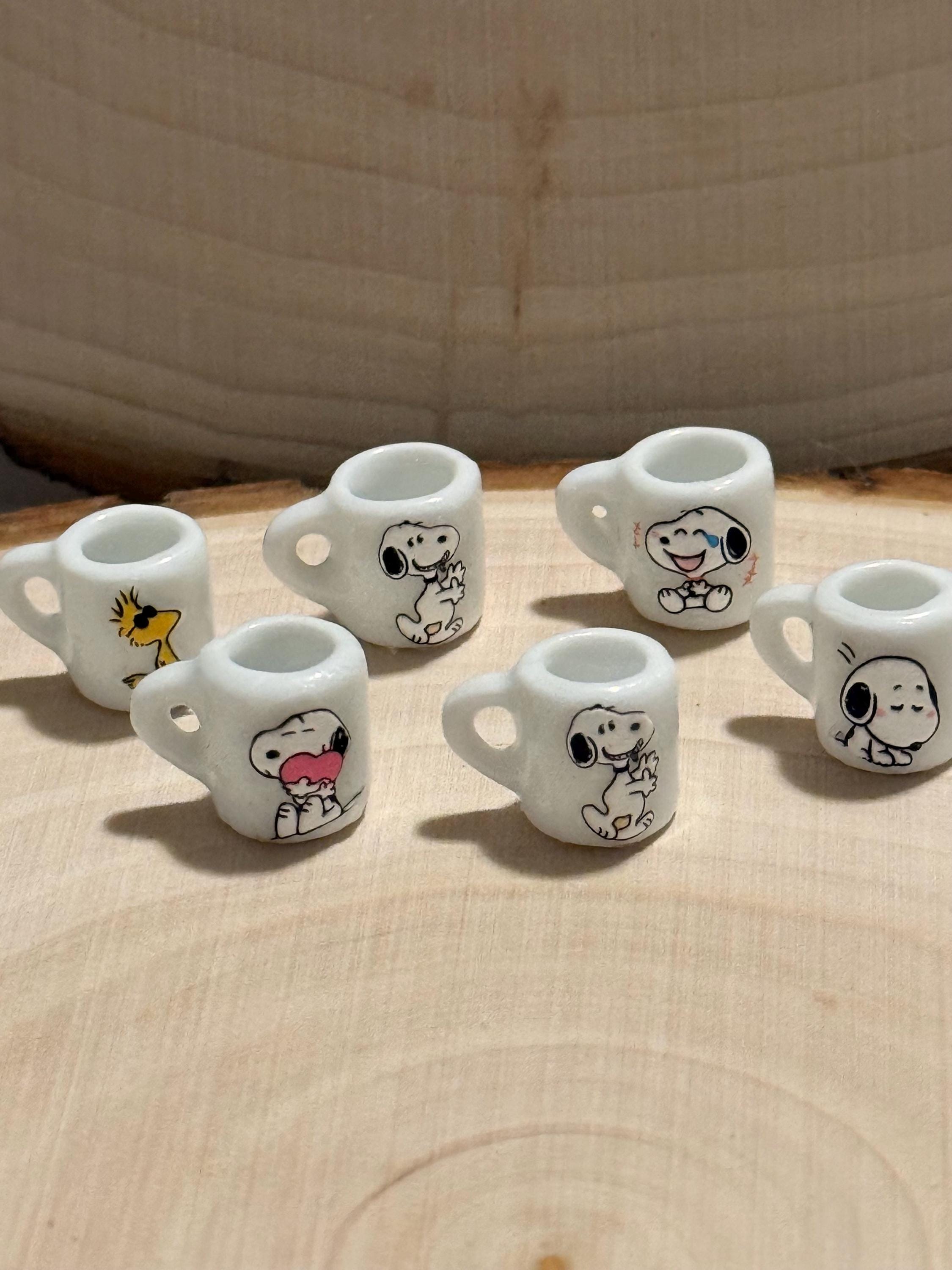 Miniature Snoopy mugs- dollhouse scale