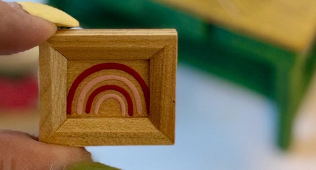 Miniature Strawberry and rainbow designed Picture frames