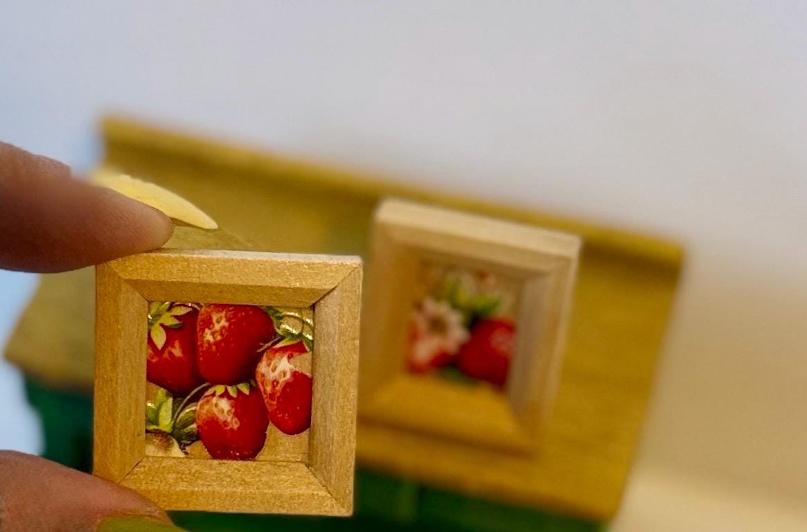 Miniature Strawberry and rainbow designed Picture frames