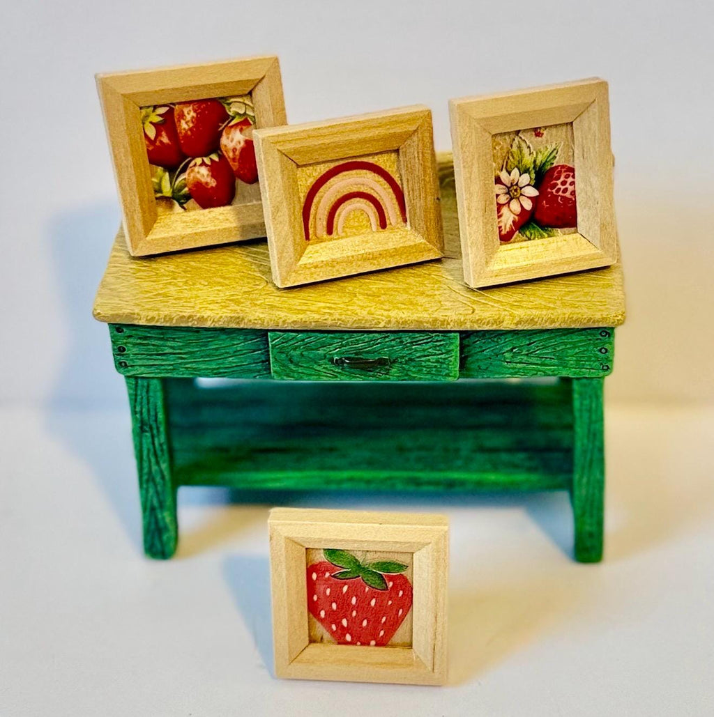 Miniature Strawberry and rainbow designed Picture frames