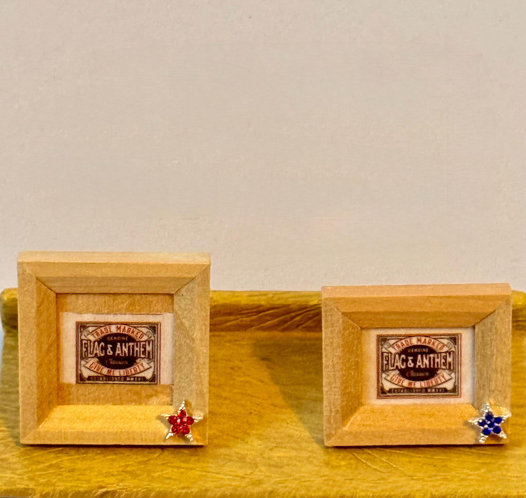miniature framed  art- Americana theme