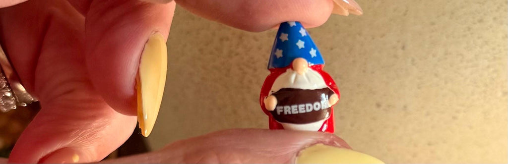 Miniature patriotic U.S.A Gnome figurines