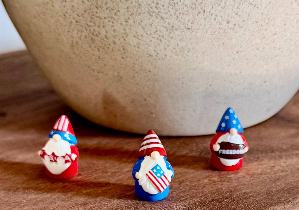 Miniature patriotic U.S.A Gnome figurines