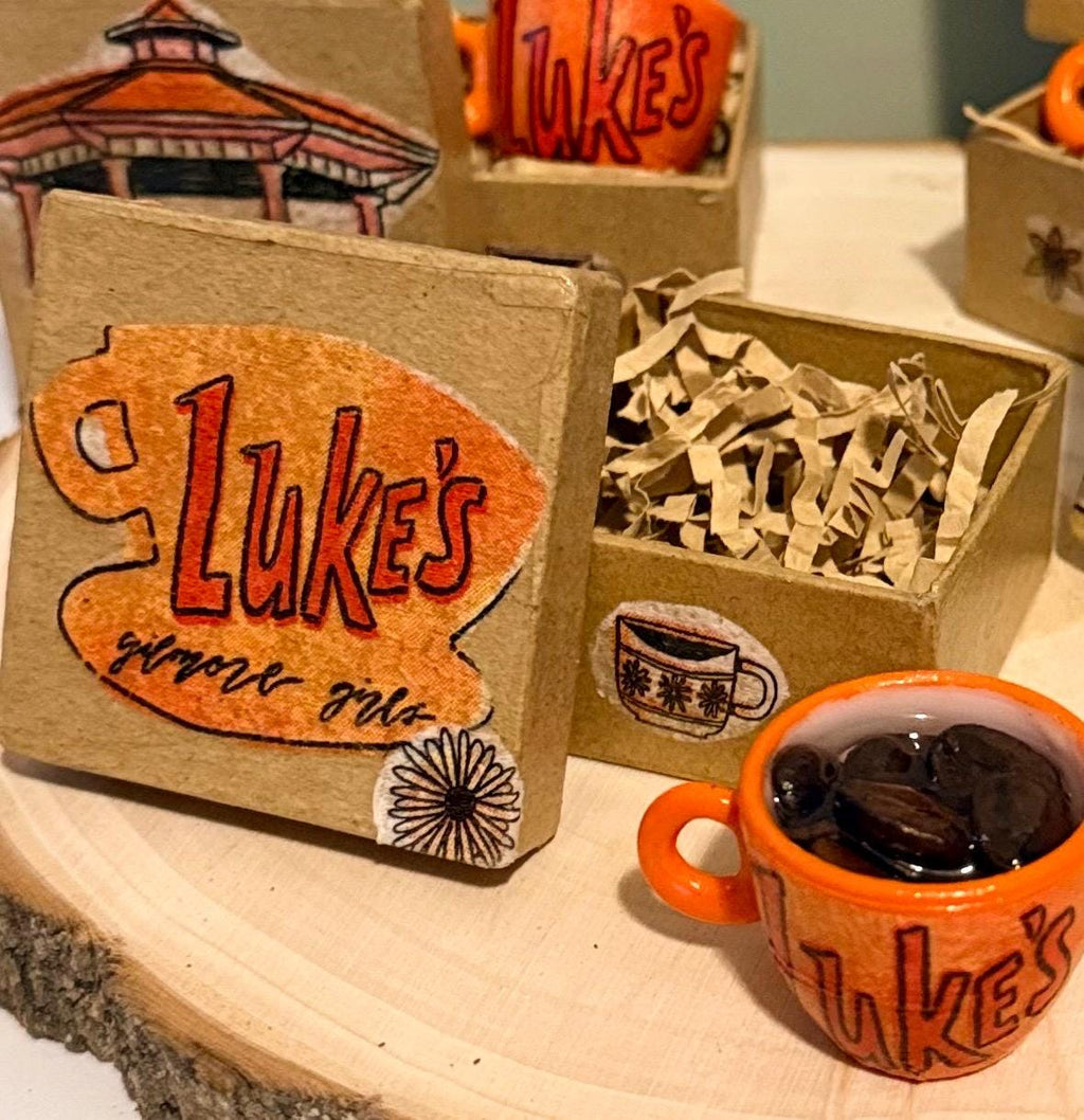 Miniature Gilmore Girl Gift Boxes-With Luke’s coffee miniature