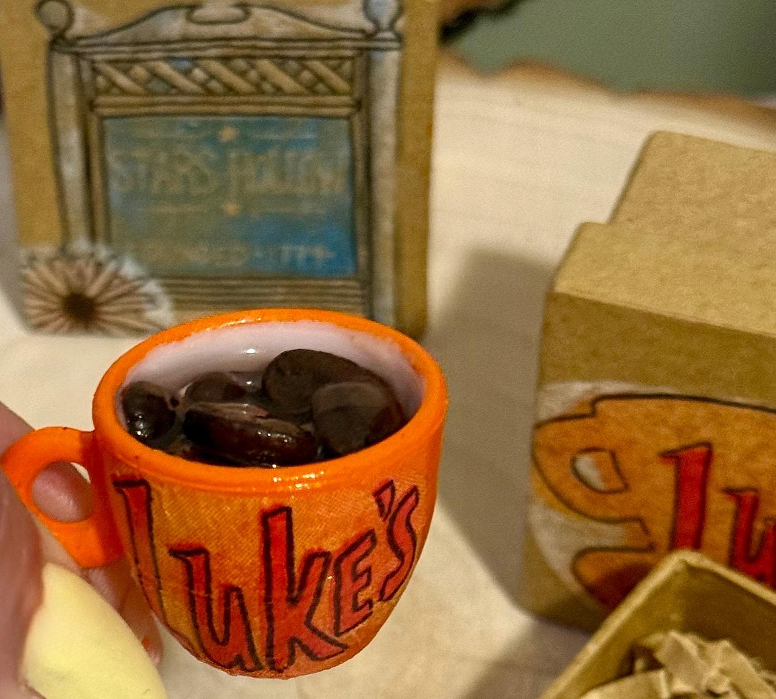 Miniature Gilmore Girl Gift Boxes-With Luke’s coffee miniature