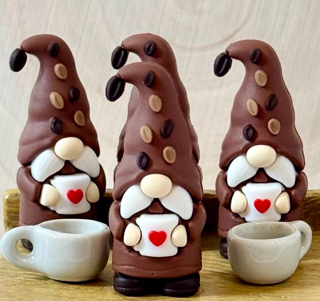 Miniature Gnome with Coffee