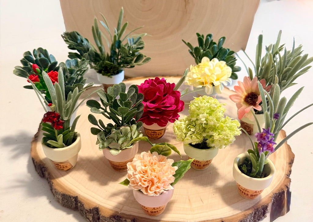 Miniature Flower pots -Coffee shop theme
