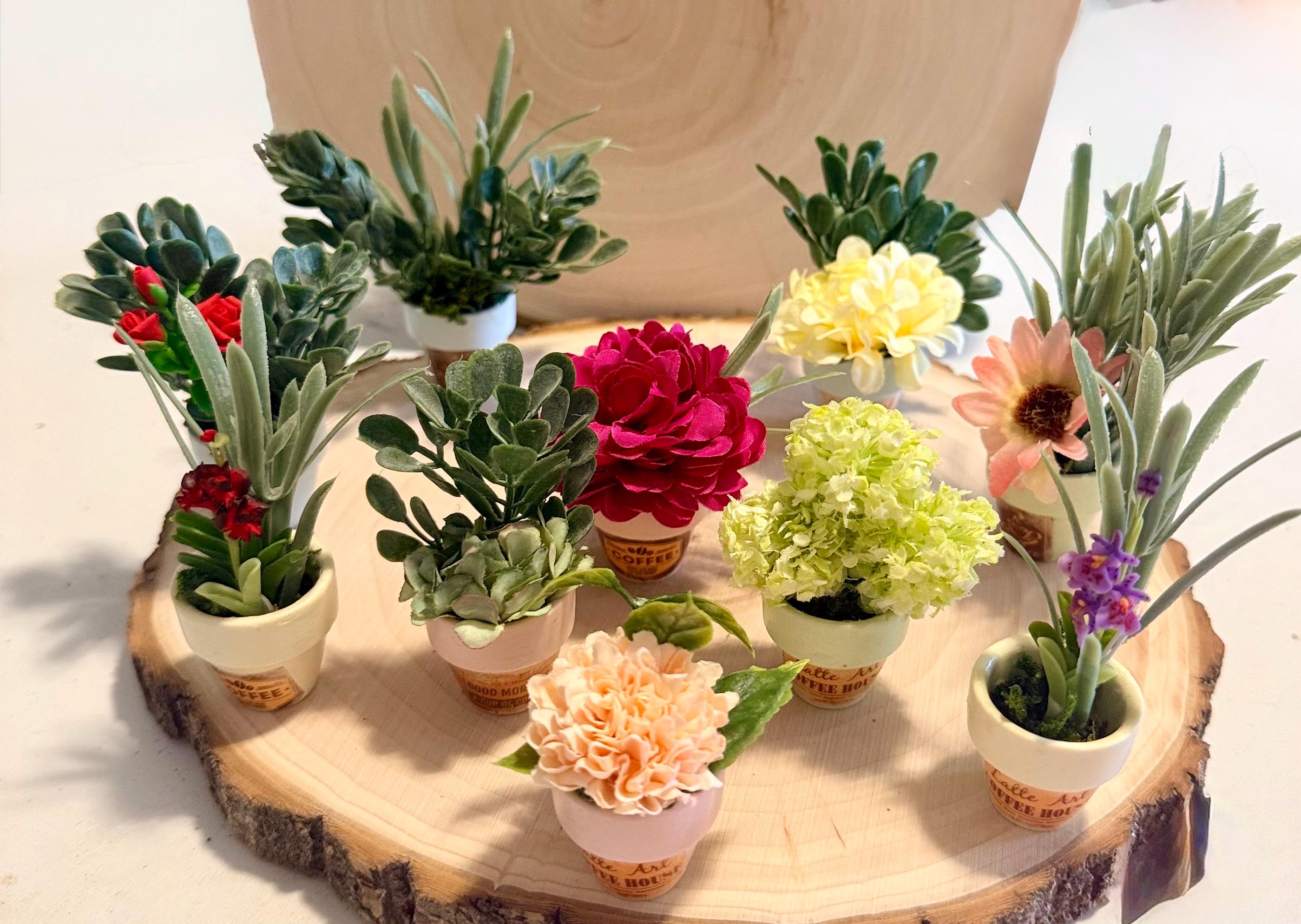 Miniature Flower pots -Coffee shop theme