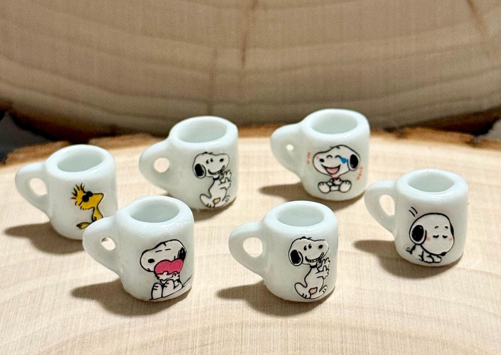 Miniature Snoopy mugs- dollhouse scale