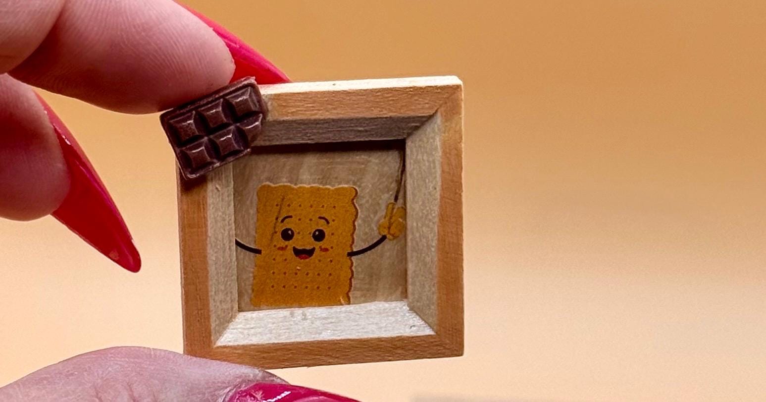 Miniature Graham Cracker S'mores  theme framed art