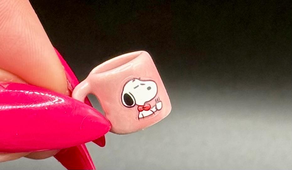 Miniature Snoopy mugs- dollhouse scale