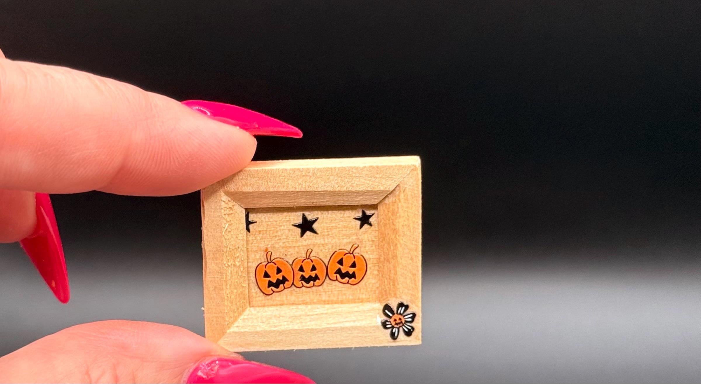 Miniature Decorated Halloween art frames-Ghosts, Pumpkins, skeletons, cats