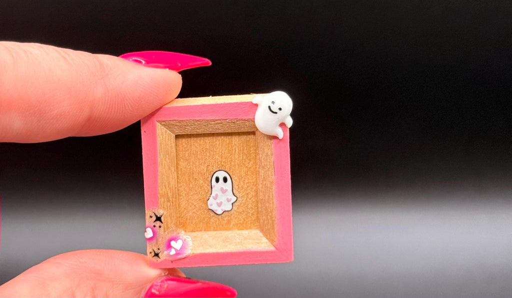 Miniature Decorated Halloween art frames-Ghosts, Pumpkins, skeletons, cats