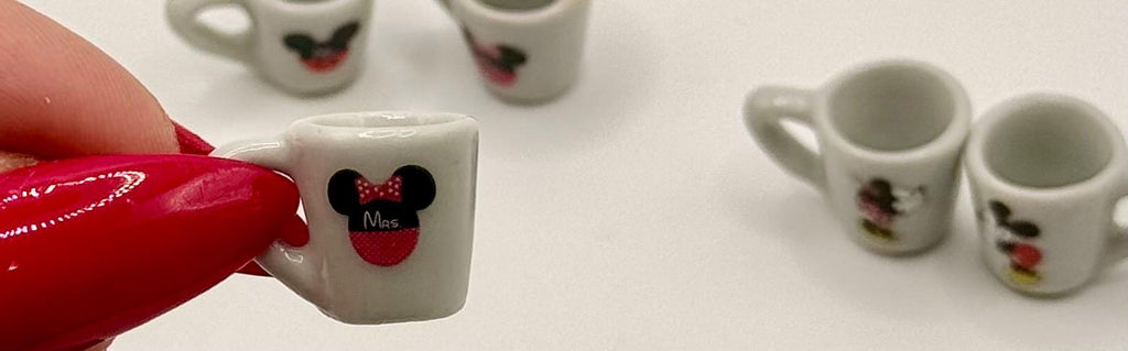 Miniature Mickey and Minnie Mouse coffee mugs-set of 2