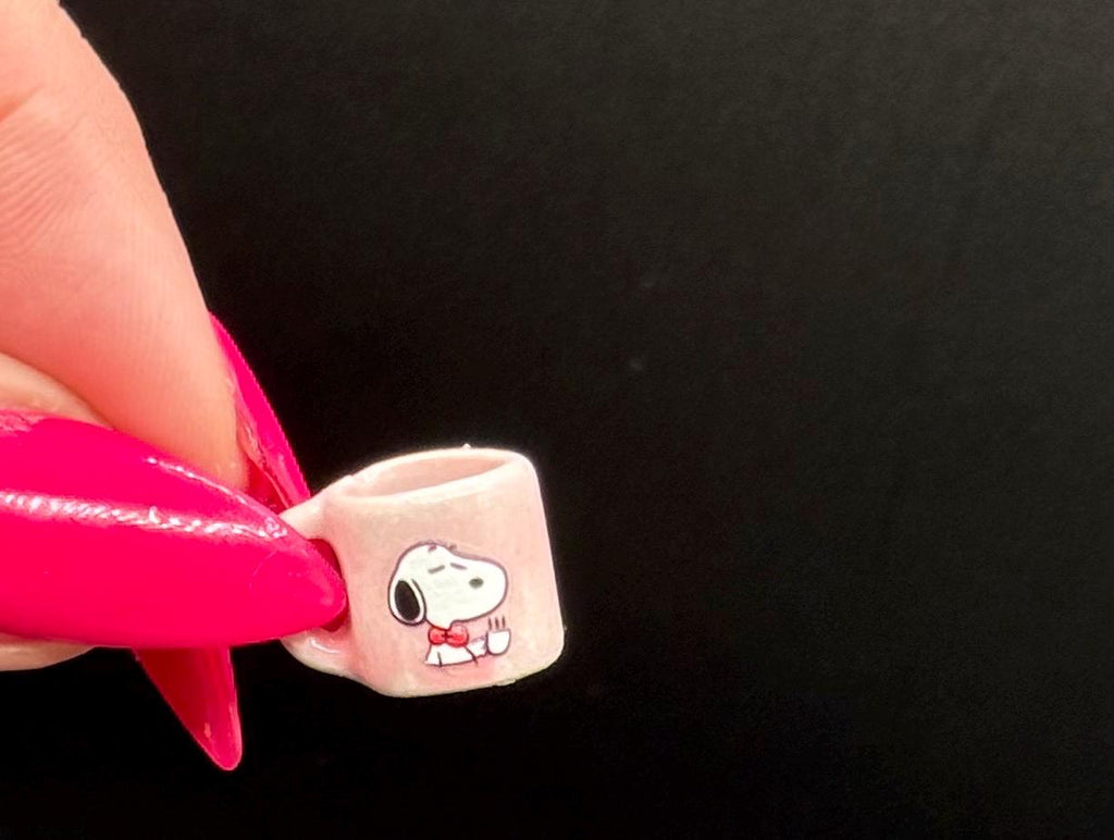 Miniature Snoopy mugs- dollhouse scale