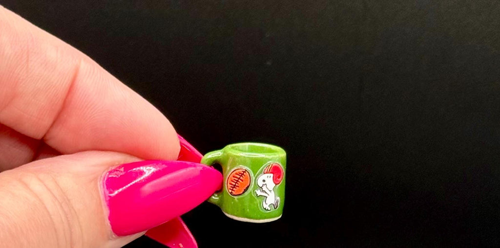 Miniature Snoopy mugs- dollhouse scale
