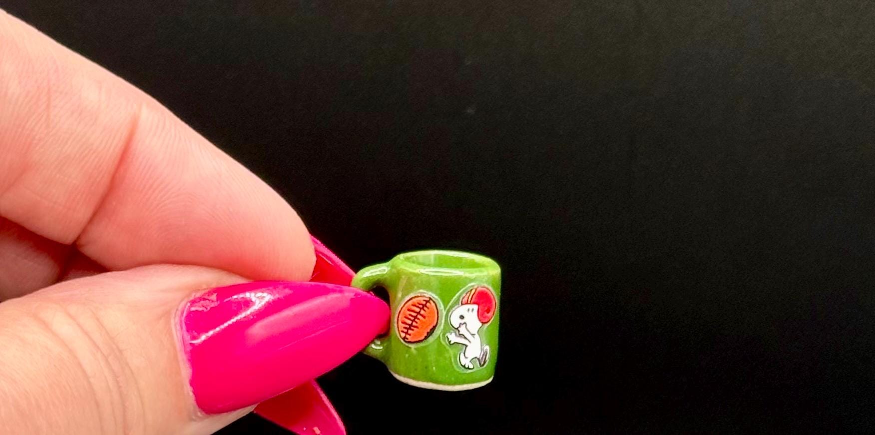 Miniature Snoopy mugs- dollhouse scale
