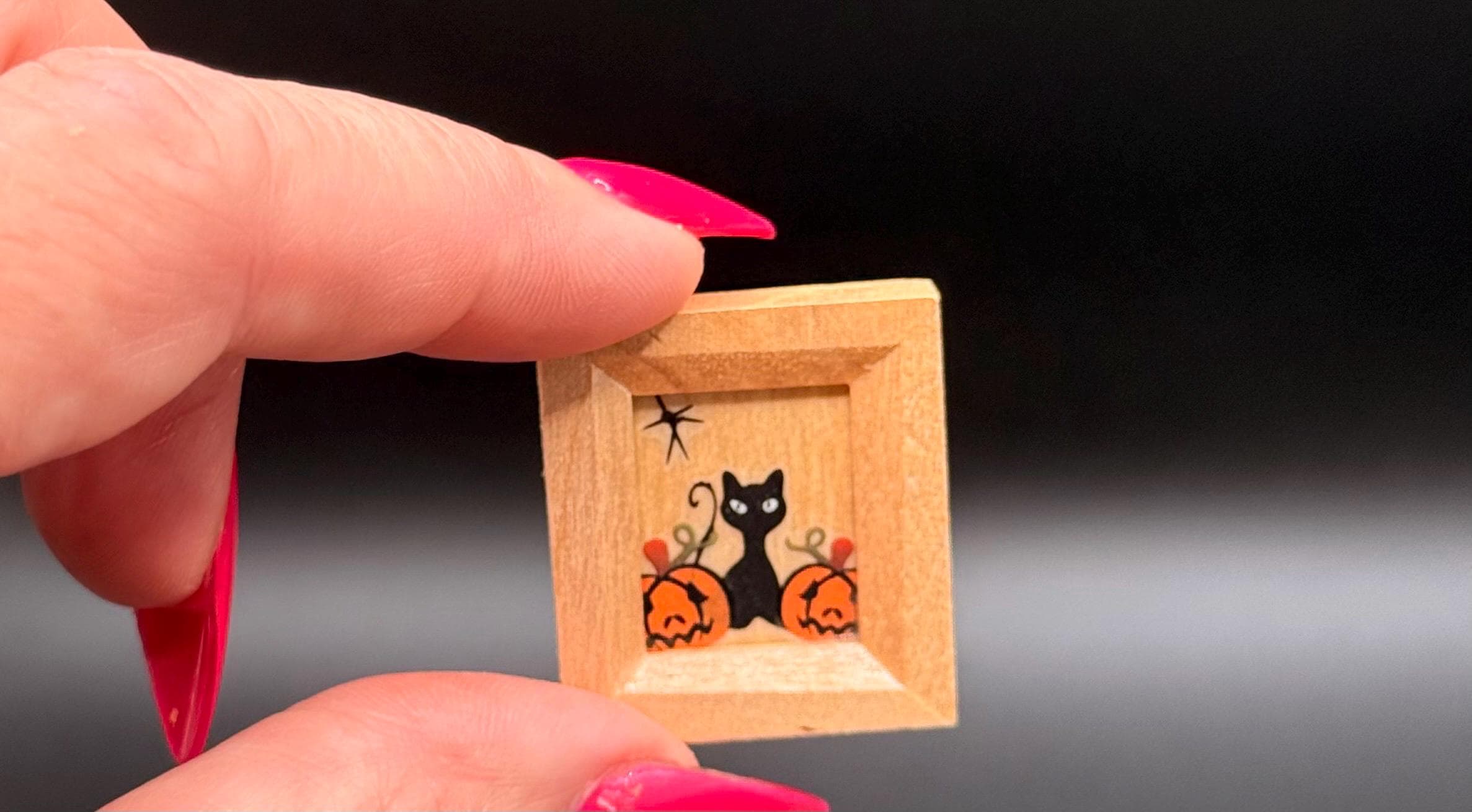 Miniature Decorated Halloween art frames-Ghosts, Pumpkins, skeletons, cats