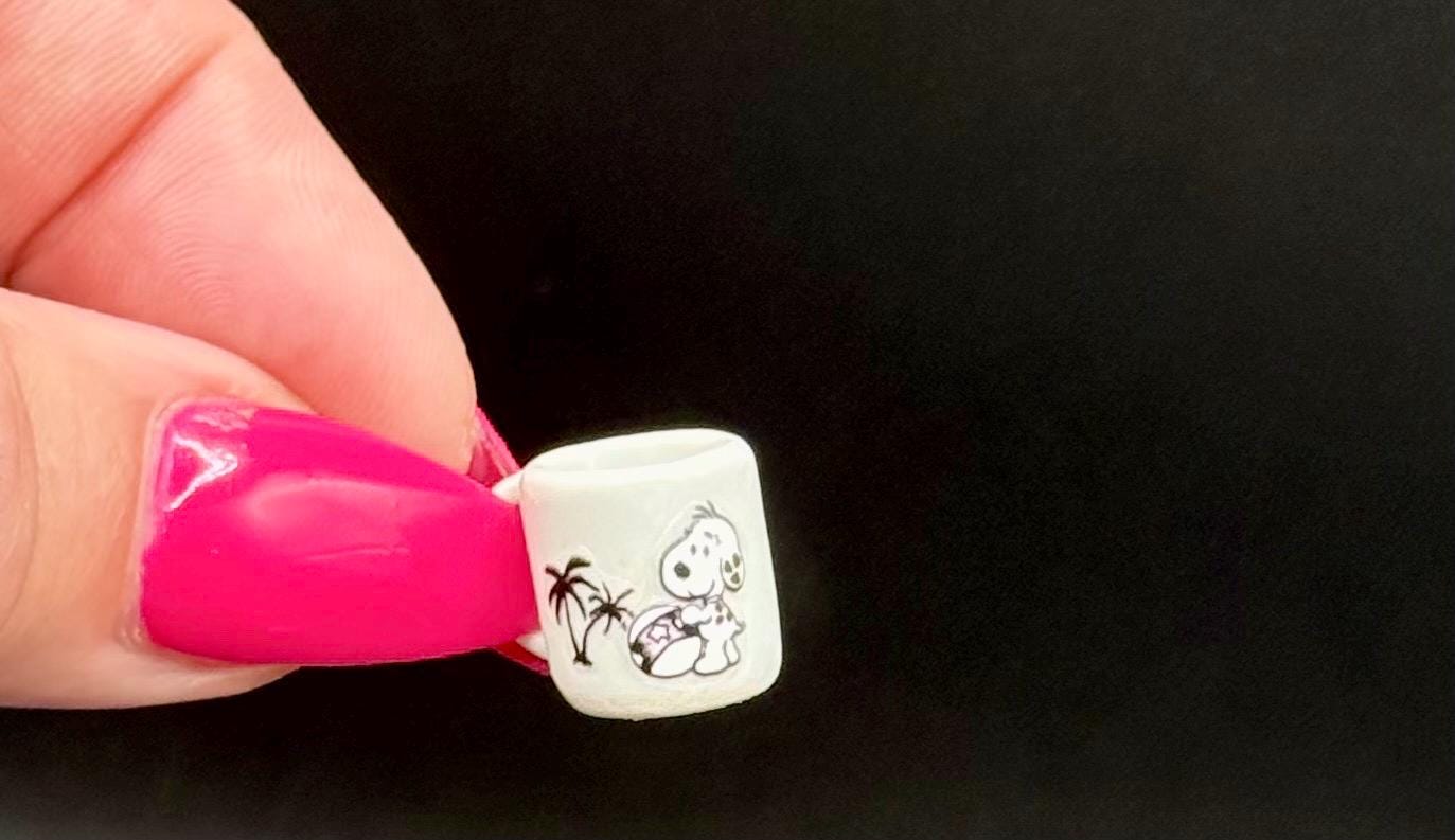 Miniature Snoopy at the beach mugs- dollhouse scale